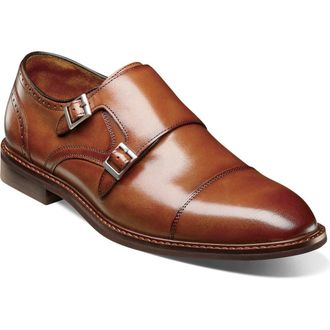 Stacy Adams Boswell Double Monk Strap Shoe in Brandy at Nordstrom, Size 10.5