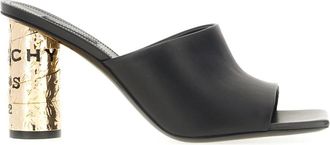 Givenchy Tape Muiltjes met Hak - Dames - Muiltjes - Zwart - 37 EU - Leer - Schoenen