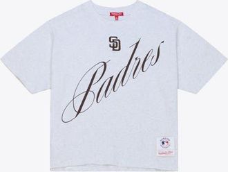 Mitchell & Ness Womens Mitchell & Ness Heather Gray San Diego Padres Script Cropped Boxy T-Shirt at Nordstrom, Size Xx-Large