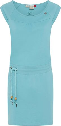 Ragwear Minikleid RAGWEAR PENELOPE UNI O, Damen, Gr. XXL, N-Gr, aqua, Jersey, Obermaterial: 100% Baumwolle, unifarben, kniefrei, Rundhals, Kleider Minikleid