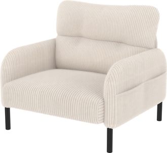 STILVORA Sill&oacute;n Individual Con Asiento Profundo Con Bolsillos Laterales Confort Ergon&oacute;mico Estructura Metal Pana Beige