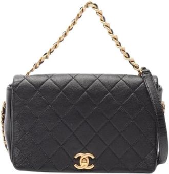 Chanel Pre-owned Schoudertas - unisex - Vintage Handtas - Zwart - ONE Size - Leer - Vintage