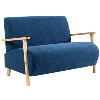 HOMCOM Sof&aacute; dos plazas 118x76x78 cm azul
