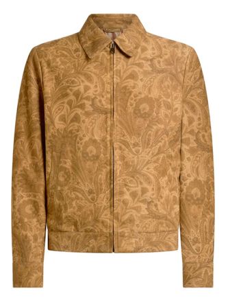 Etro paisley-motif zip jacket - Marrone