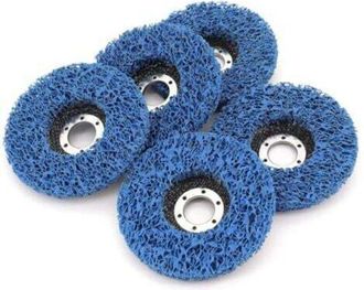 OEM Discos Abrasivos Para La Limpieza De Amoladoras Angulares - 5 Unidades, Di&aacute;metro 115 Mm, Poliamida Azul, Para Eliminar Pintura Y &Oacute;xido