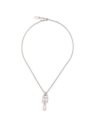 Vivienne Westwood Padlock Pendant Necklace with Teardrop Pearl Charm