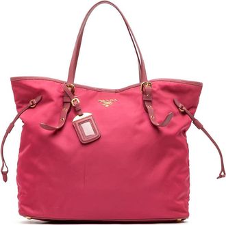 Prada Pre-owned Prada Saffiano Trimmed Tessuto Tote Ladies 58/R 165