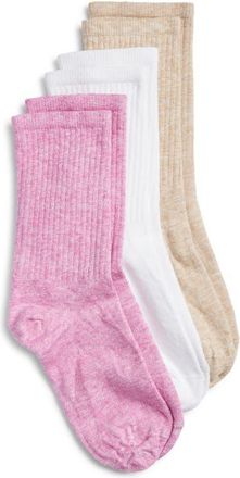 Hue Must Have 3-Pack Assorted Crew Socks in Crocus Pack at Nordstrom