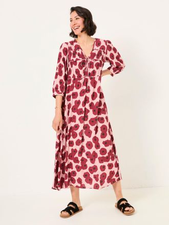 Fat Face FatFace Pippin Multi Red Poppies Midi Dress