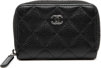 Chanel Black Grained Calfskin Coin Purse/Coin Case (Pre-Owned)