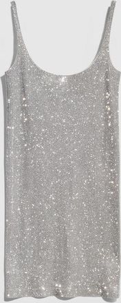 Gucci Stretch Nylon Jersey Dress With Crystals, Silver, Ready-to-wear