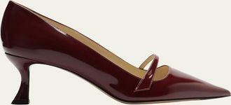 Alexandre Birman Tita Shiny Leather Mary Jane Pumps