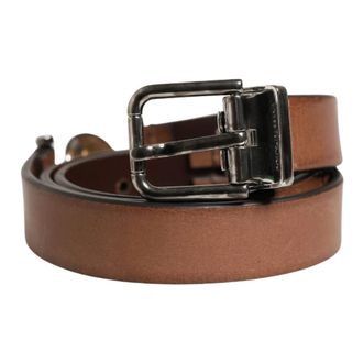 Dolce & Gabbana Belts, male, Brown, Size: ONE SIZE Classic Leather Metal Buckle Belt