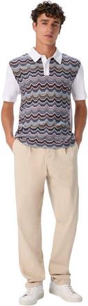 Missoni Short Sleeve Polo With Geometric Zigzag Pattern in Multicoloured at Nordstrom, Size X-Large