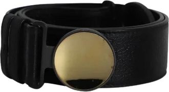 Bottega Veneta Pre-owned Round Buckle Belt - Dames - Vintage Accessoires - Zwart - ONE Size - Leer - Vintage