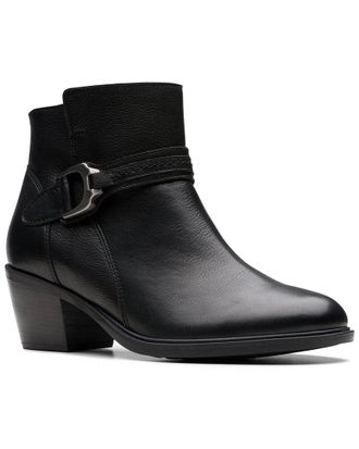 Clarks Neva Buckle Leather Bootie