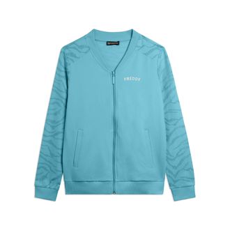 Freddy Felpa Zip con Collo Bomber e Motivo Grafico