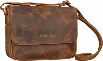 STILORD Elina Stylish Leather Handbag Cross Body Bag Women Vintage Ladies Shoulder Bag Small Satchel Bag for Going Out Evening Bag Real Leather, Colour:sepia 