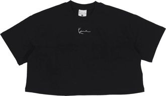 Karl Kani T-Shirts, female, Black, Size: XS Essential Crop Tee Short Sleeve T-shirt