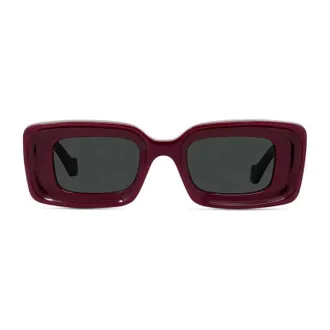 Loewe Rectangle Full Rim Sunglasses - Burgundy