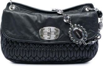 Miu Miu Pre-owned Miu Miu Matelasse Nappa Crystal Flap Crossbody Ladies RHIED0ODP3O4VCO0