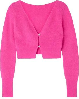Jacquemus Alzou Cropped Mohair-blend Cardigan Size M