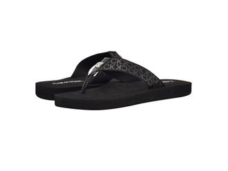 Calvin Klein Caluha Womens Sandals Black Logo : 10 M, Vinyl