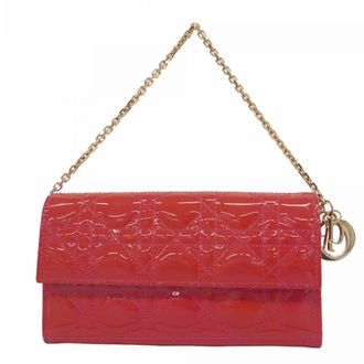 Dior Pink Red Color Long Wallet (Bi-Fold) (Pre-Owned)