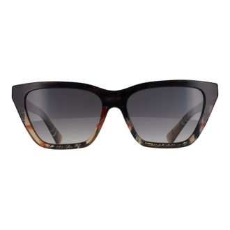 Burberry Cat Eye Womens Check Sand Grey Gradient Polarized BE4468 - Brown - One Size
