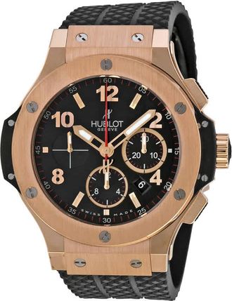Hublot Big Bang 18kt Rose Gold Black Dial Black Rubber Mens Watch 301PX130RX