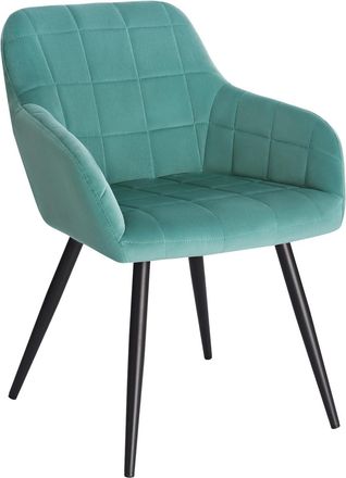 Woltu Woltu - 1 X Sillas De Comedor Nordicas Estilo Vintage Juego De 1 Silla De Cocina Silla Tapizada Con Reposabrazos Tapizadas En Terciopelo Estructura De