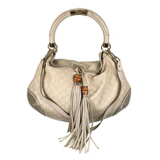 Gucci Guccissima Beige Leather Shoulder Bag Tote Bag (Pre-Owned)