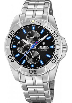 Festina F20445-6 Mens Multifunction Watch - Silver - One Size