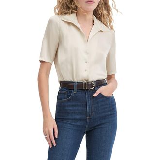 Favorite Daughter The Sunny Shirt in Ivory at Nordstrom, Size X-Large