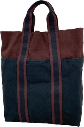 Herm&egrave;s Black Bordeaux Canvas Tote Bag (Pre-Owned)