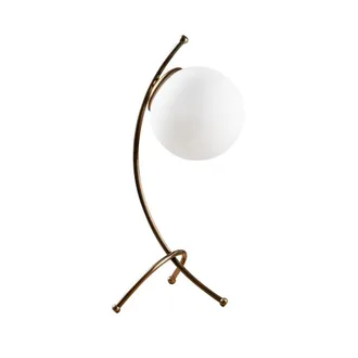 Wonderlamp Lámpara de mesa minimalista dorado y esfera de cristal opal