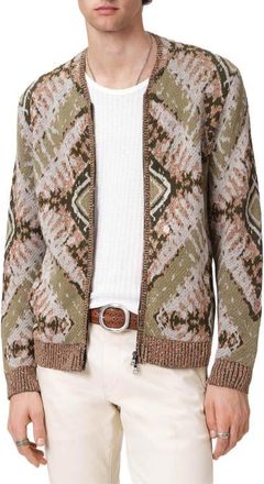 John Varvatos Cortano Knit Jacket in Pistachio at Nordstrom, Size Xx-Large
