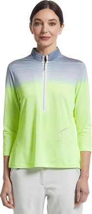 Jamie Sadock Flux Print 3/4 Sleeve Top Womens Clothing Glow Gradient : XS, Polyester/Spandex