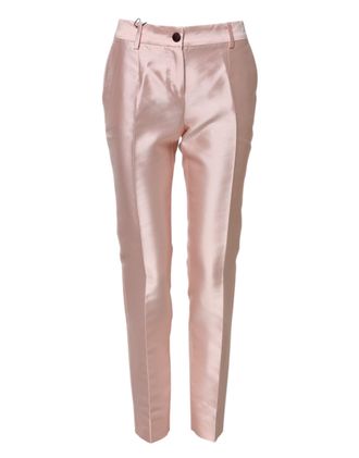 Dolce & Gabbana Womens Silk Slim Pants - Coral - Size EU 32 (Womens)