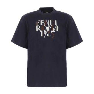 Fendi Hombre, Camisetas, Azul, Talla: XL