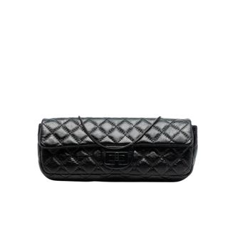 Chanel Pre-owned Vintage Quilted Leather Shoulder Bag with Chain Strap - Dames - Pre-owned - Zwart - Maat: ONE Size Leer