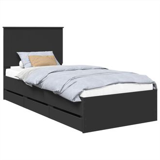 vidaXL Estructura De Cama Negro 90 X 200 Cm Madera Ingenieril Vidaxl