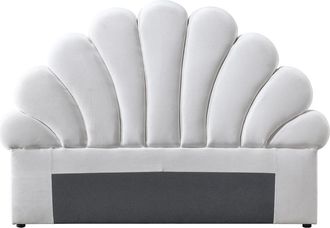 Vente-Unique Testata Letto Conchiglia 160 Cm - Velluto Bianco - Moana