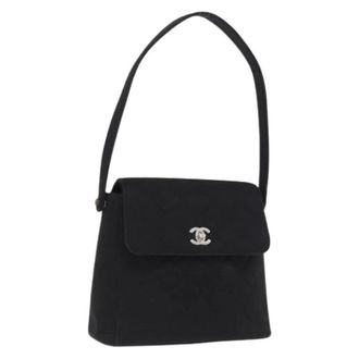 Chanel Pre-owned Cotton Hand Bag - Dames - Pre-owned - Zwart - Maat: ONE Size Katoen