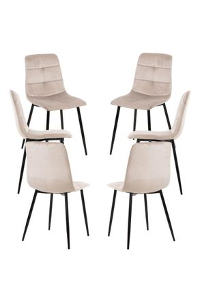Regalos Miguel Packs Sillas Comedor - Pack 6 Sillas Daris Terciopelo - Gris Claro