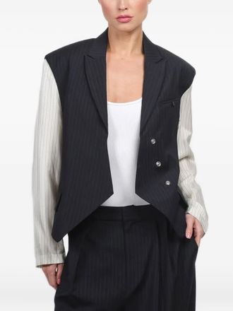 Tibi Mier blazer - women - Wool/Polyamide/Elastane - 8 - Black