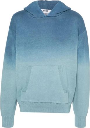 Msgm Blauwe Katoenen Herentrui - Heren - Hoodies - Blauw - M - Katoen - Hoodies & sweatvesten