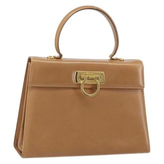Ferragamo Pre-owned Handbags, female, Brown, Size: ONE SIZE Pre-owned Leather Handbag