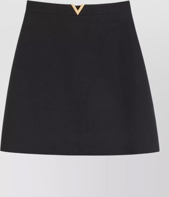 Valentino vlogo signature wool silk a-line skirt