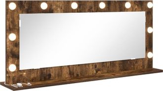 vidaXL Espejo Vanity con luces led Roble Ahumado 100x45x18 cm Vidaxl